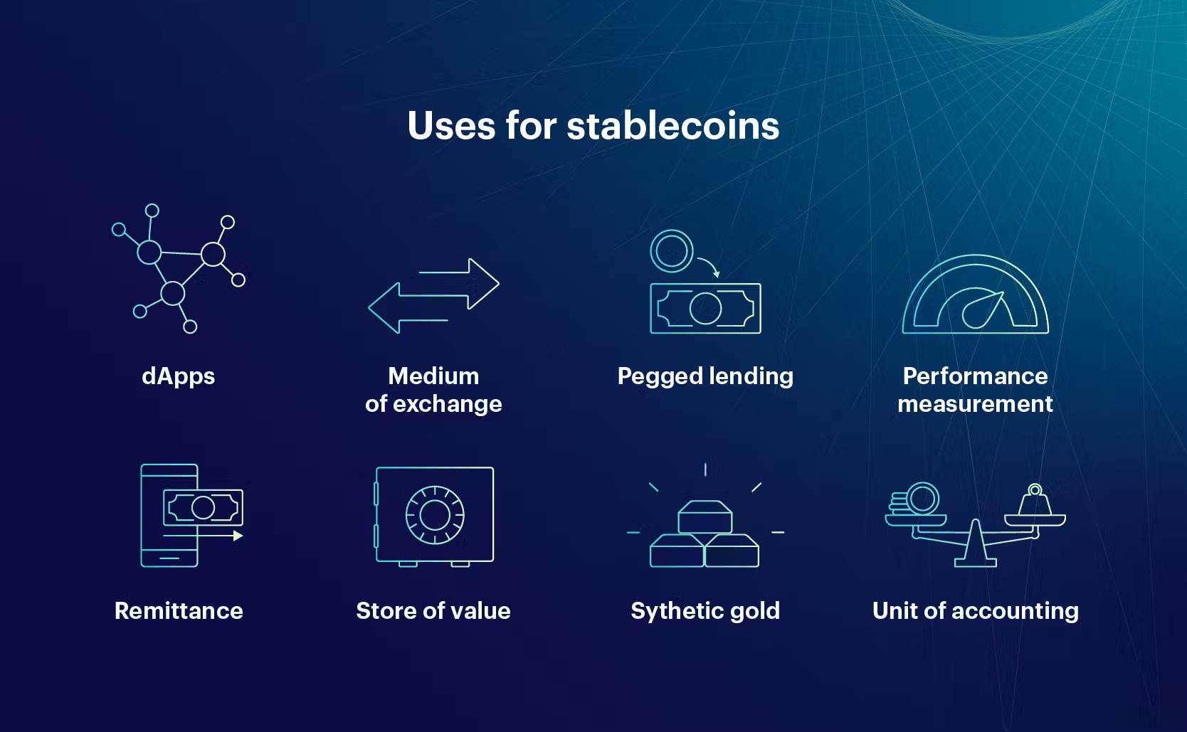 Digital safes representing tokenized vaults holding stablecoins and insurance contracts on blockchain