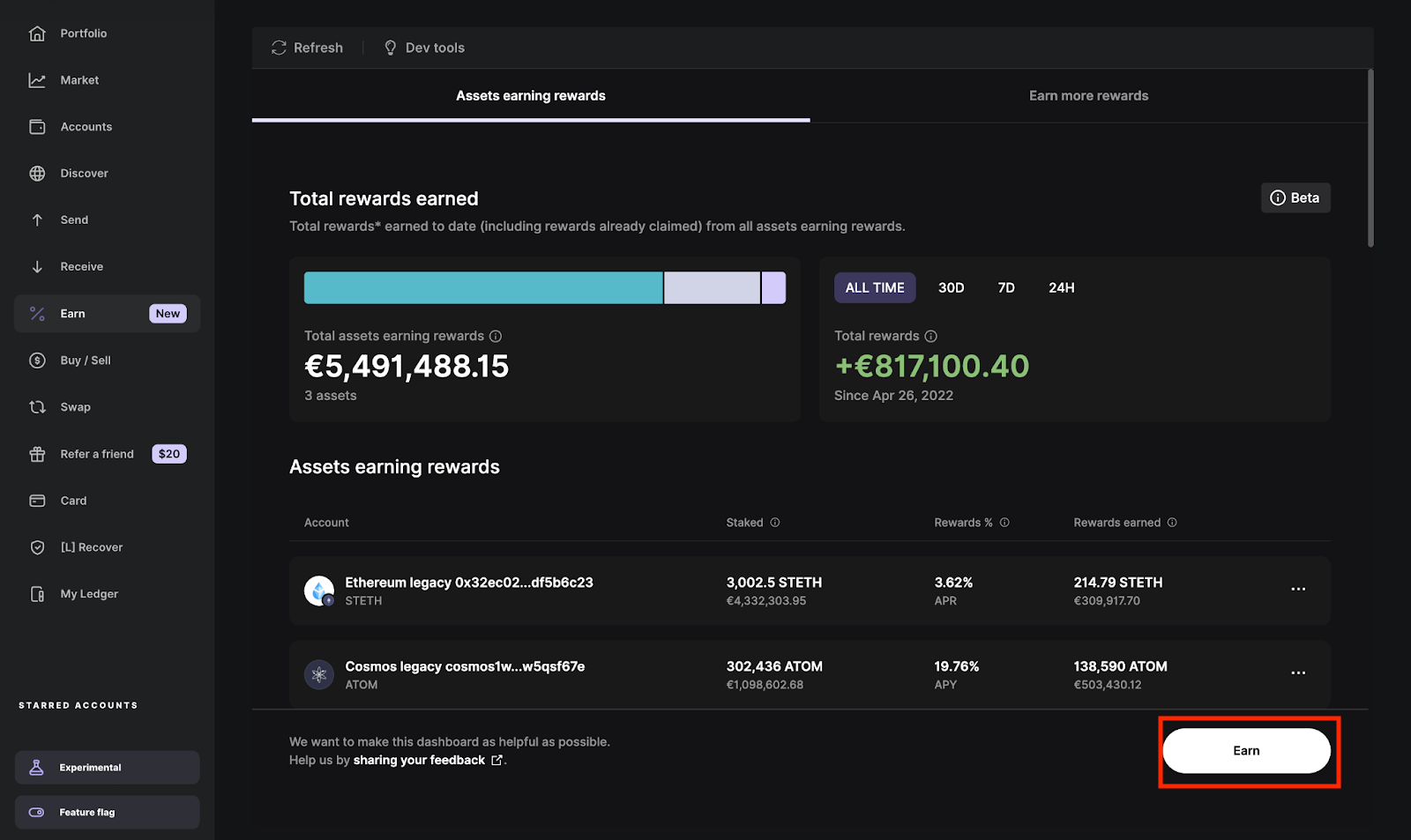 depositing stablecoins into Re Protocol interface