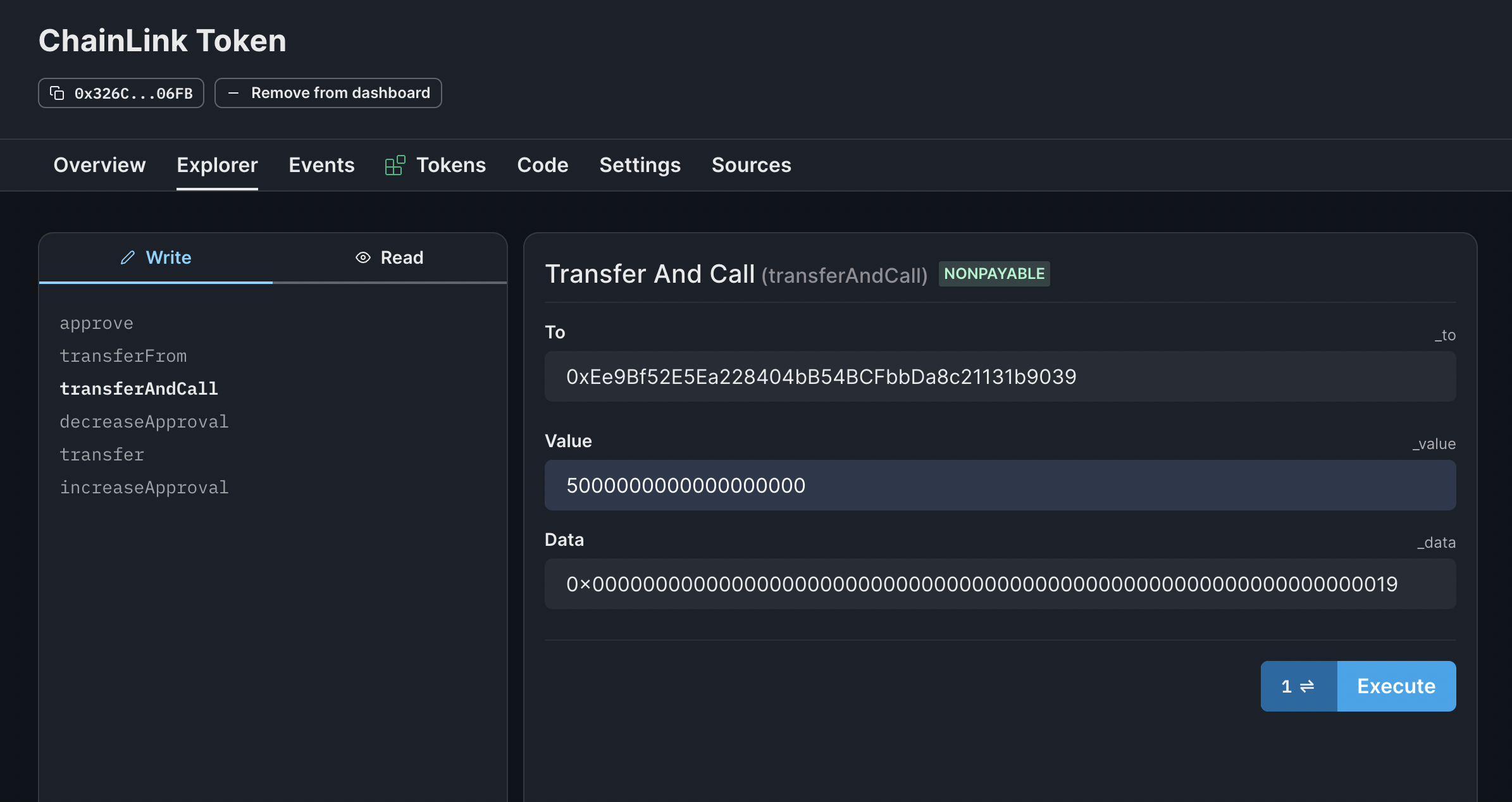 Chainlink oracle dashboard for Re Protocol