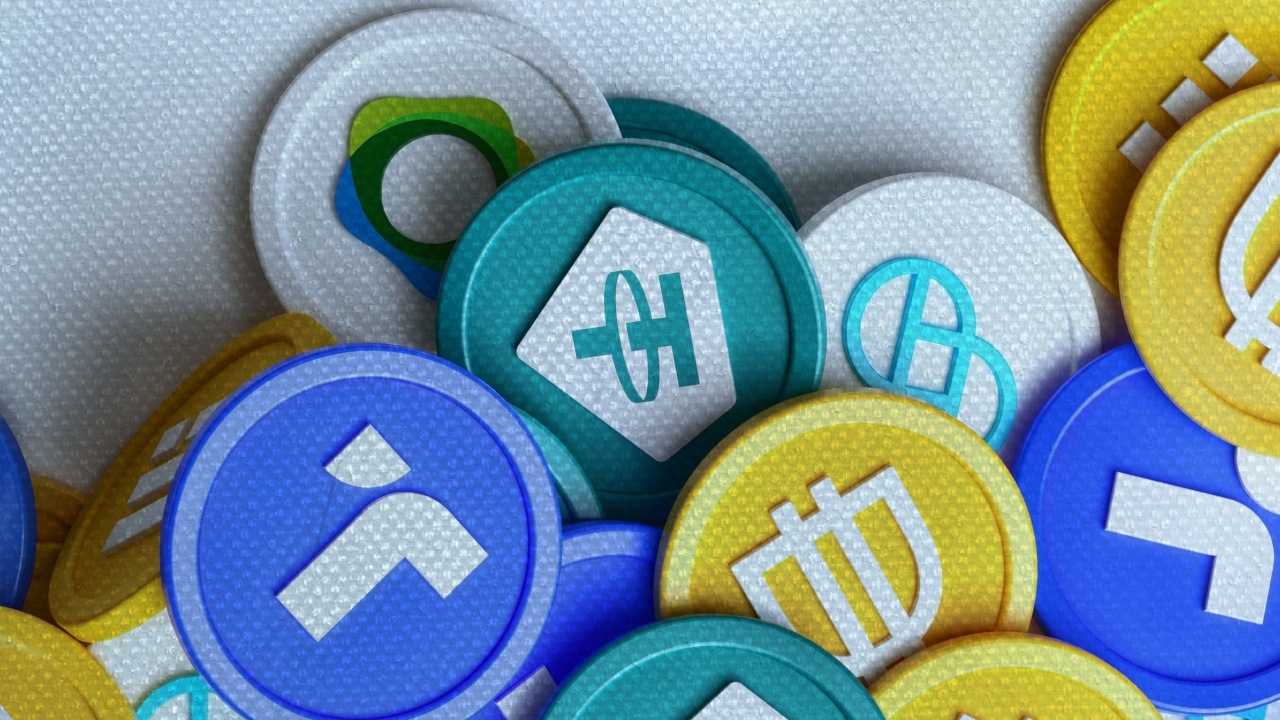 Stablecoins flowing into on-chain reinsurance protocols generating real-world yield for crypto investors, visualized as digital coins moving through blockchain networks and producing yield symbols.