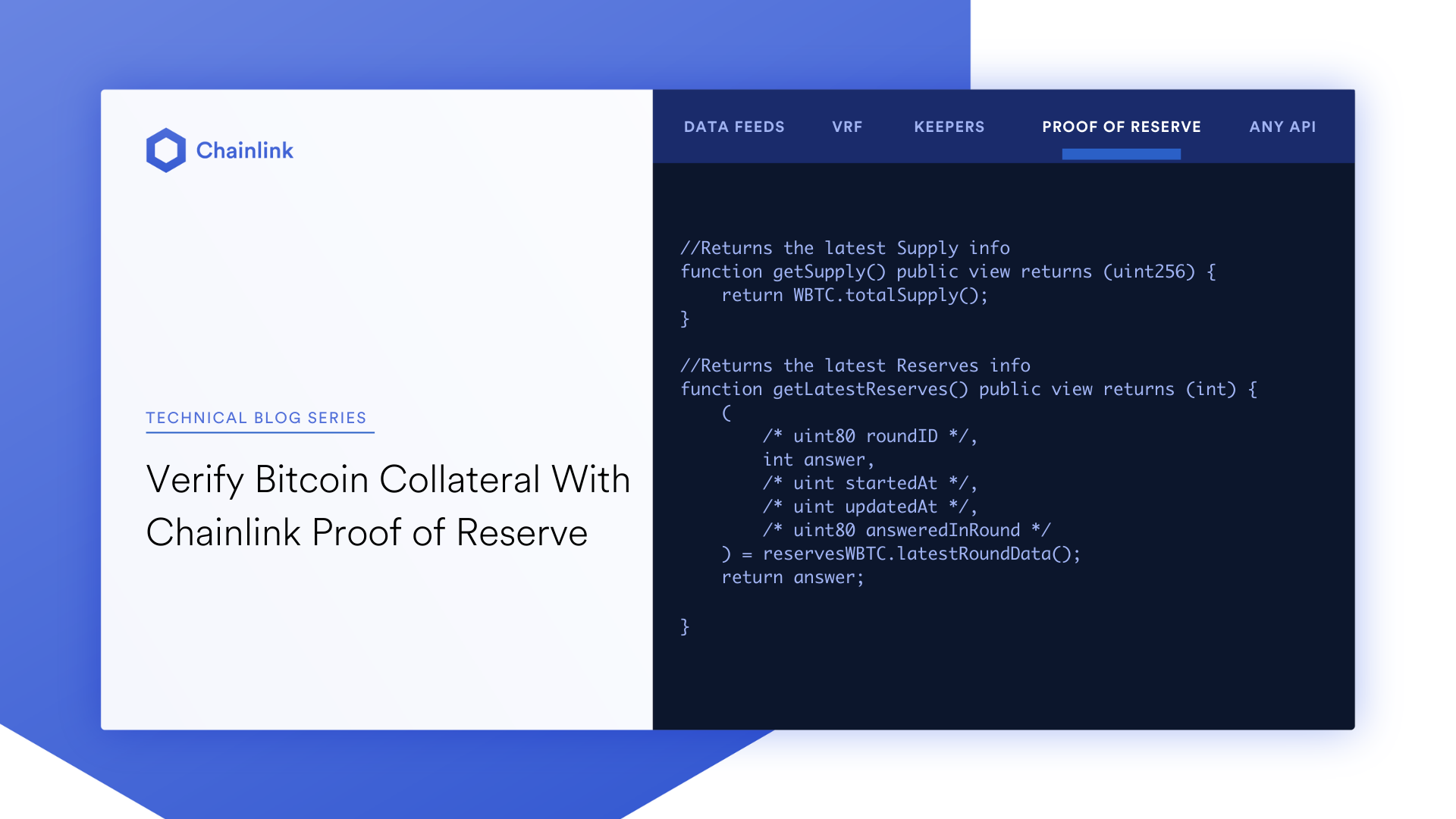 Chainlink Proof of Reserve on-chain reinsurance